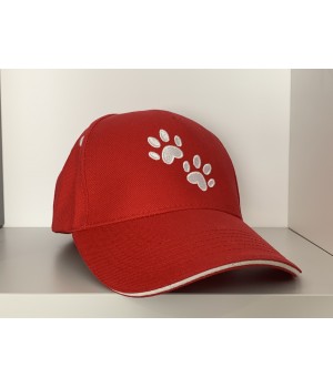 Casquette Pawer rouge avec logo brodé