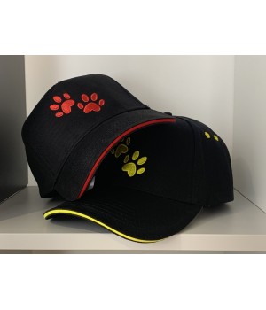 Black Pawer cap embroidered in colour